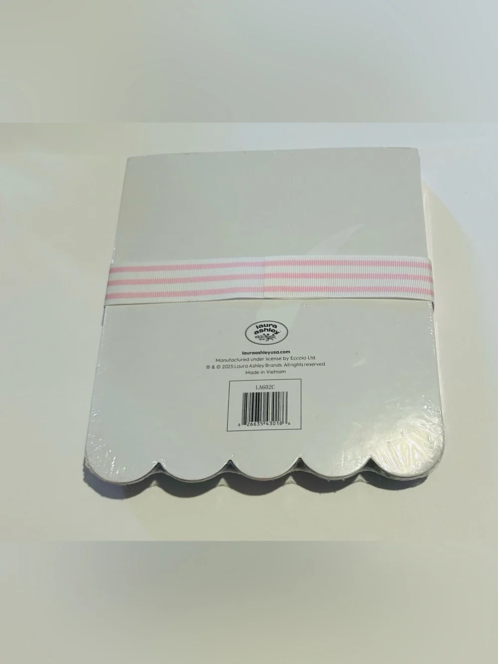 New Laura Ashley Pink Pink Blue & White Scalloped 3 Pack Note Pads Lined